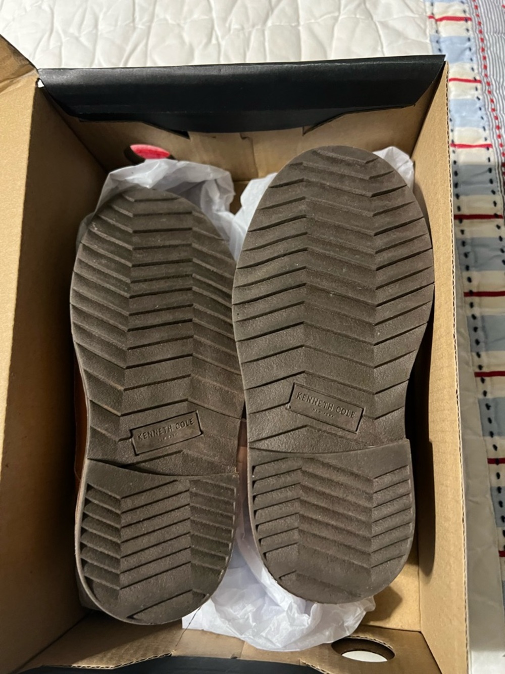 Kenneth Cole Boys Tan Leather Lace-Up Dress Shoes - Picture 3 of 4